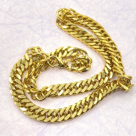 Gold Curb Chain 20" Unisex Gender Neutral Heavy - Picture 5 of 7